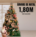 Árvore de Natal completa 1,80m 320 galhos de pinheiro de luxo tradicional