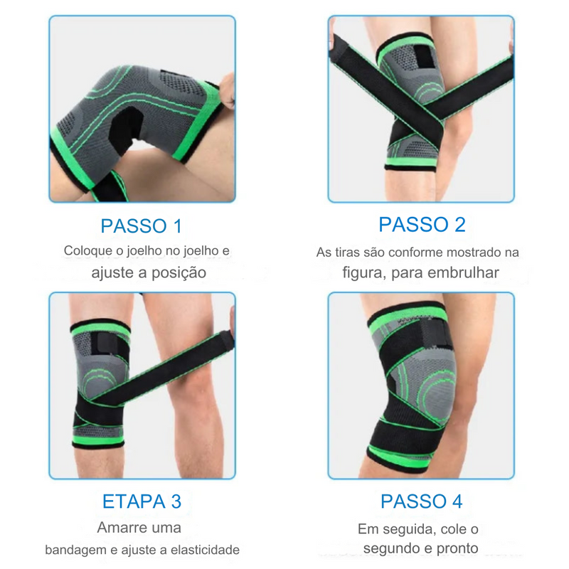 Joelheiras fitness ajustável esportiva compressão