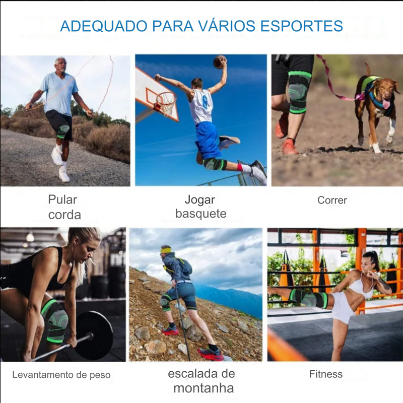 Joelheiras fitness ajustável esportiva compressão