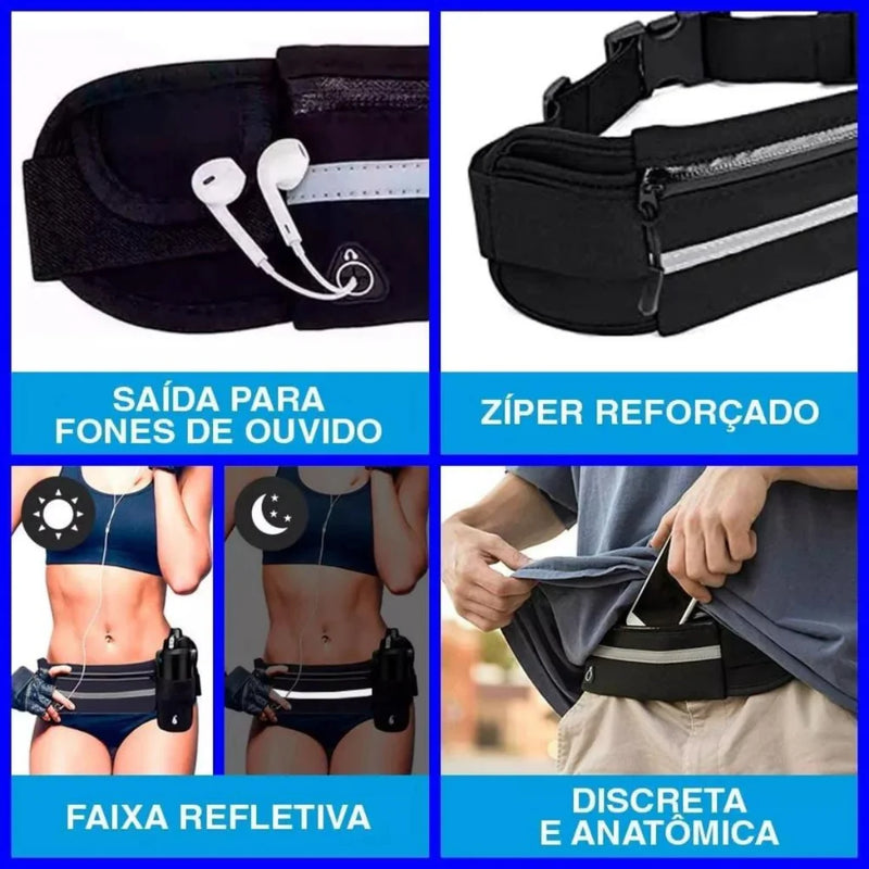 Bolsa Pochete Unissex Esportiva, compacta, impermeável, porta celular, porta garrafa