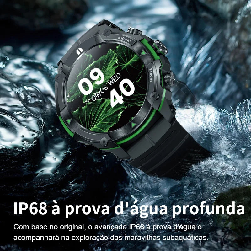 Relógio inteligente MASX MOSS ll 1,43" AMOLED display 420mAH chamada bluetooth resistência de nível militar, relógio esportivo à prova d'água masculino