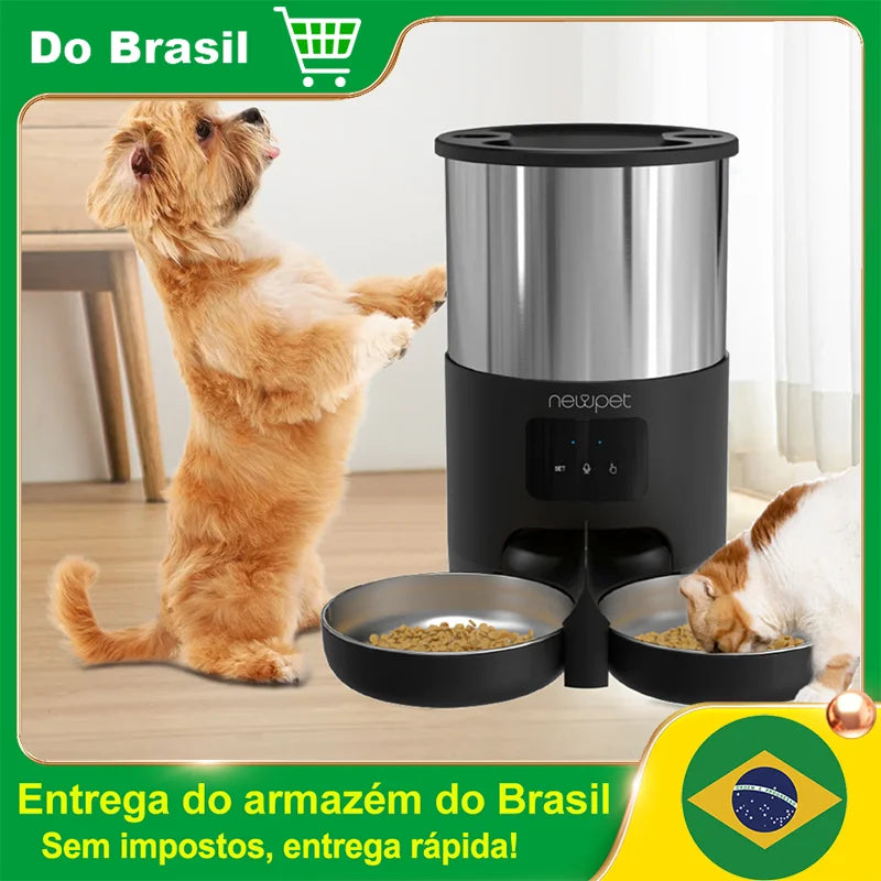 Alimentador automático inteligente para cães e gatos pequenos com gravador de microfone