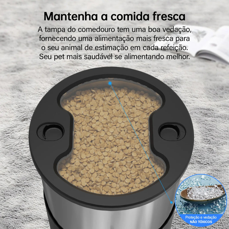 Alimentador automático inteligente para cães e gatos pequenos com gravador de microfone