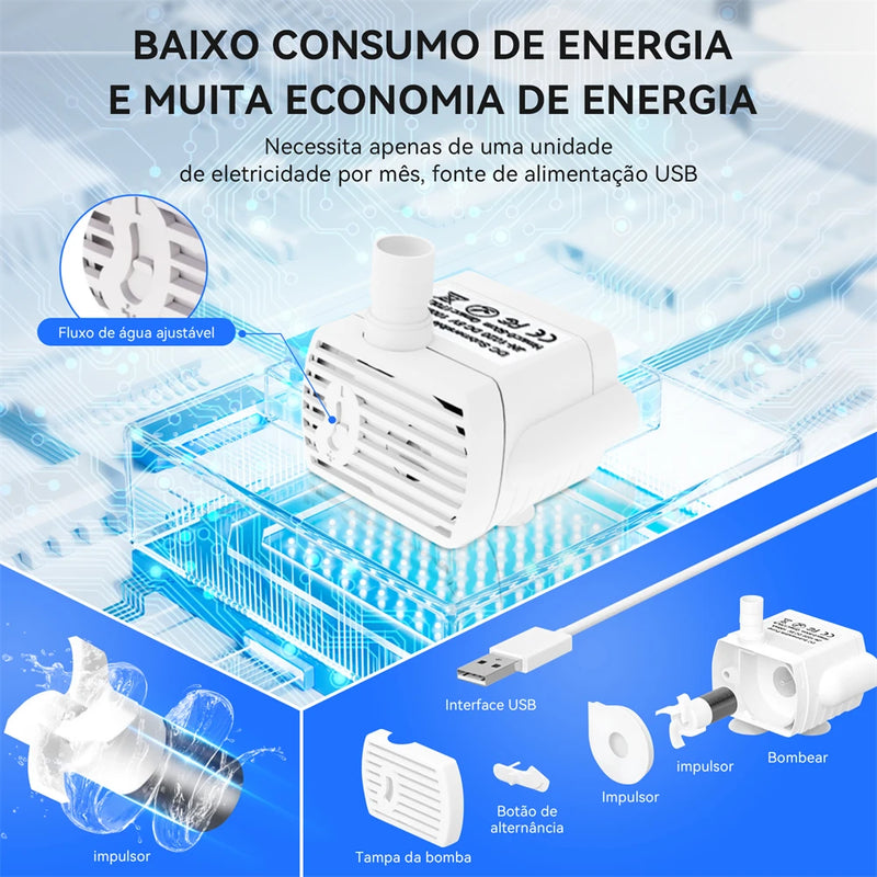 Fonte de água para cães e gatos com bebedouro automático